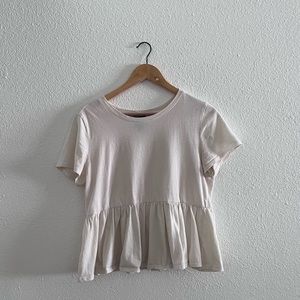Cream Peplum Shirt